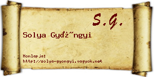 Solya Gyöngyi névjegykártya