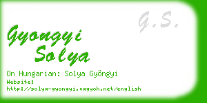 gyongyi solya business card