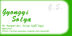 gyongyi solya business card